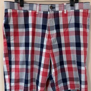 Tommy Hilfiger Men's Plaid Shorts in Red, White, and Blue